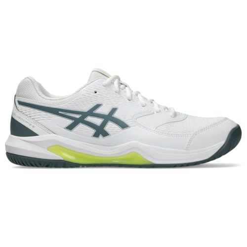 ASICS Men's Gel-Dedicate 8 Tennis Shoes, 12, White/IRONCLAD