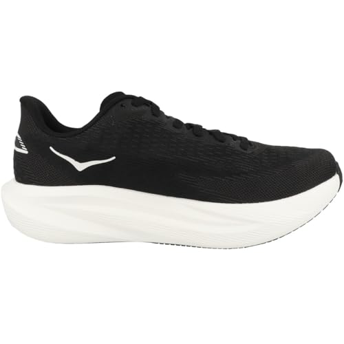 Hoka Women's Mach 7 Sneaker, Black/White, 7.5