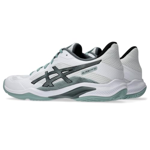 ASICS Men's Blade FlyteFoam 2 Volleyball Shoes, 9.5, White/Ocean Haze