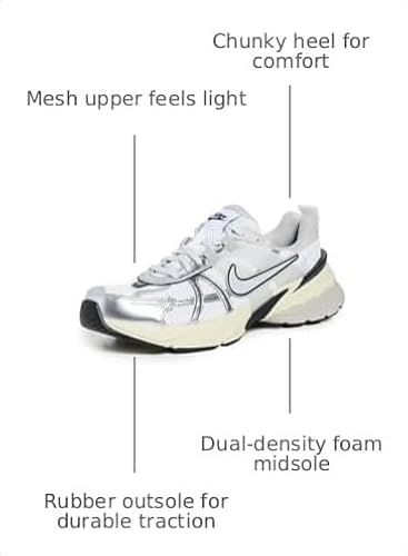 Nike Womens V2K Run Summit White/Metallic Silver 5 Medium