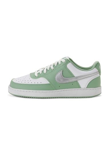 Nike Women's Court Vision Low Next Nature Shoes, Steam/Metallic Silver-White, 9.5