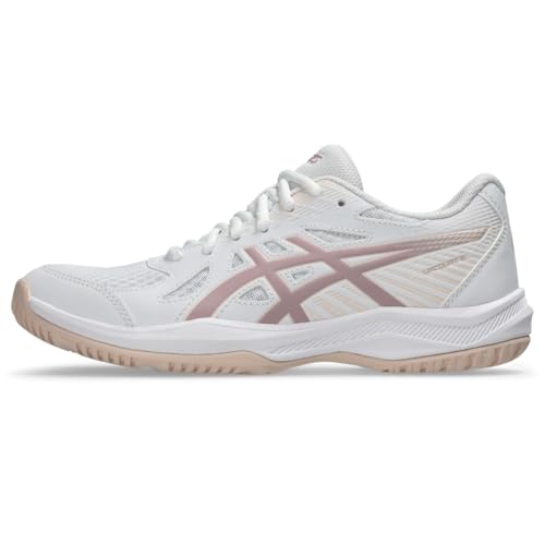 ASICS Women's Upcourt 6 Volleyball Shoes, 9, White/MORGANITE
