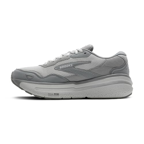 Brooks Men’s Ghost Max Suede/Leather Neutral Running & Walking Shoe - Primer Grey/Oyster/Alloy - 9 Medium