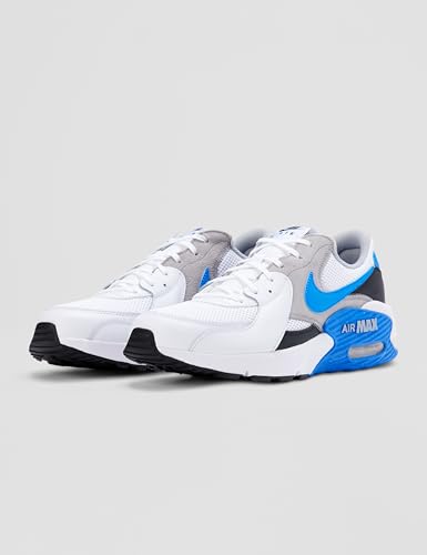 Nike Men's Air Max Excee Shoes, White/Blue Crystal-Light Smoke Grey-Black, 10