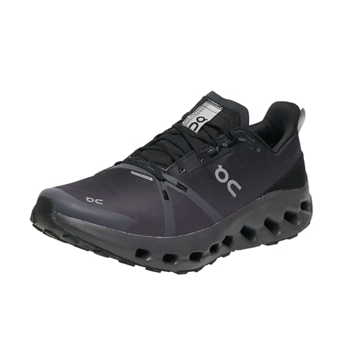On Mens, Cloudsurfer Trail Waterproof, Black/Eclipse, 12, Medium