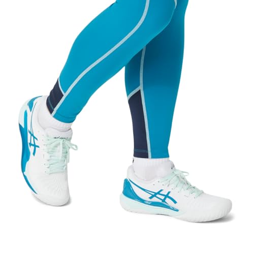 ASICS Women's Gel-Resolution 9 Trainers, White Teal Blue, 5