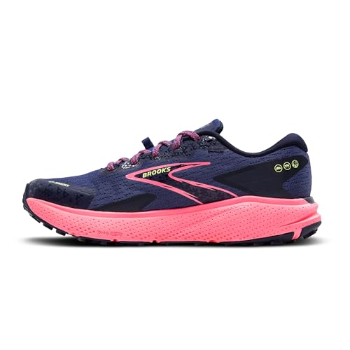 Brooks Women’s Divide 5 Trail Running Shoe - Grey Blue/Pink/Lime - 5.5 Medium