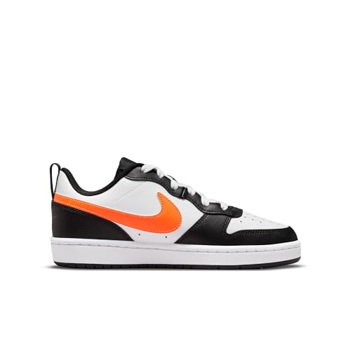 Nike Big Kid's Court Borough Low 2 White/Total Orange-Black (BQ5448 115) - 4