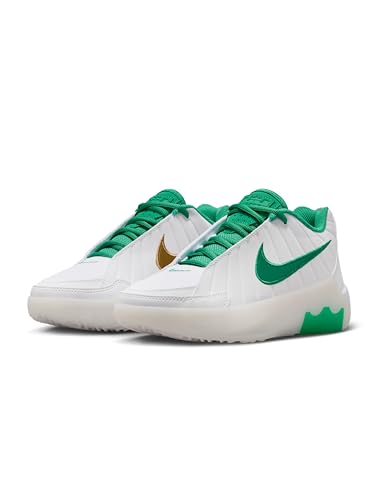 Nike Big Kid's Lebron Witness IX Basketball Shoes White/Stadium Green-White-Metallic Gold 4.5Y