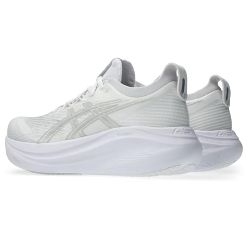 ASICS Women's Gel-Nimbus 27 Running Shoes, 12, White/Glacier Grey