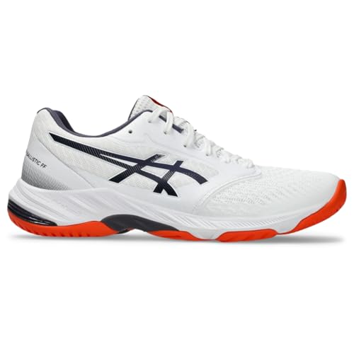 ASICS Men's Netburner Ballistic FlyteFoam 3 Volleyball Shoes, 6.5, White/Indigo Fog