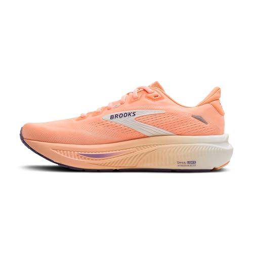 Brooks Women’s Ghost 18 Neutral Running & Walking Shoe - Peach/Grape/Coconut - 13 Medium