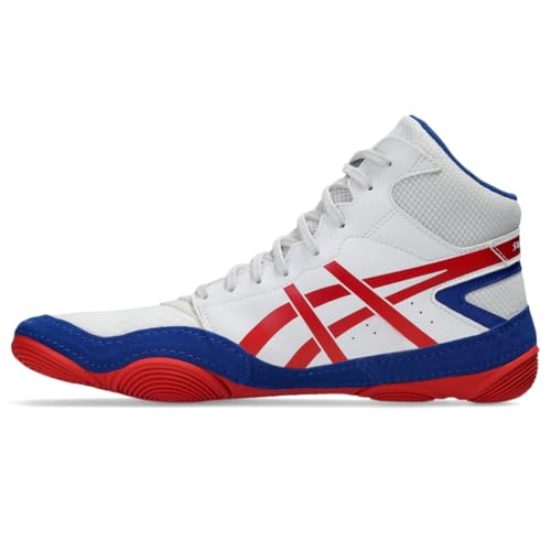 ASICS Men's Snapdown 4 Wrestling Shoes, 5.5, White/Classic RED
