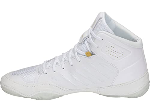ASICS Unisex JB Elite III Wrestling Shoes, 10.5, White/Rich Gold