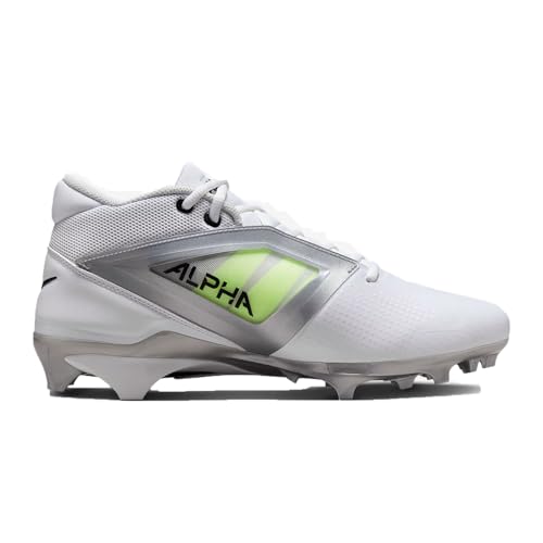 Nike Alpha Menace 4 Pro Football Cleats White/Metallic Silver/Photon Dust/Black FD7037-100 Size 11.5 US Men's