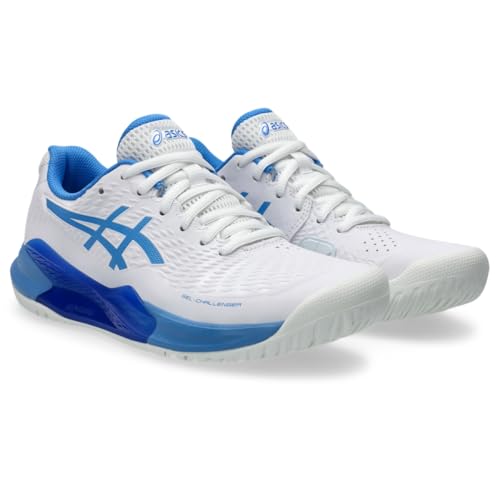 ASICS Women's Gel-Challenger 14 Tennis Shoes, 7.5, White/Blue Coast
