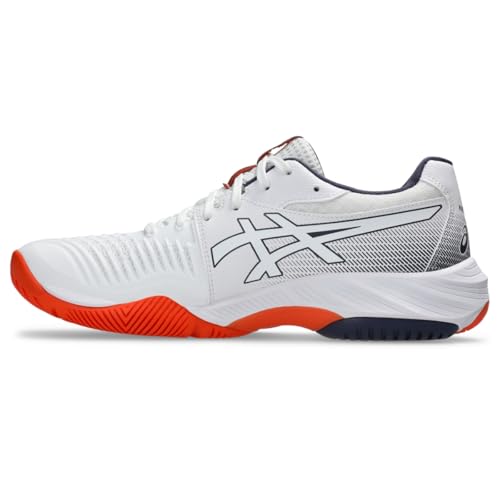 ASICS Men's Netburner Ballistic FlyteFoam 3 Volleyball Shoes, 6.5, White/Indigo Fog