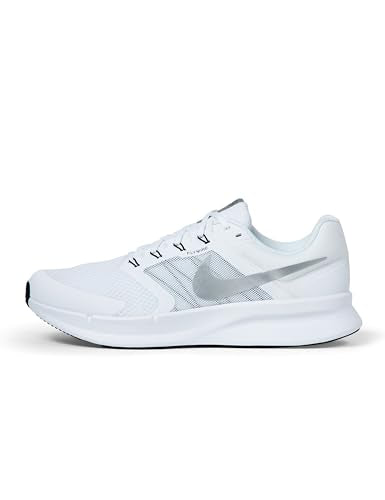 Nike Men's Run Swift 3 Road Running Shoes, White/Metallic Silver-Football Grey, 13