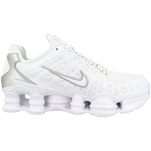 Nike Women's Shox Tl Trainers, Multicoloured White Metallic Silver Max Orange 000, 10 US