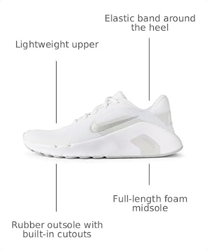 Nike Women's Flex Train Training/Workout Shoes, White/Metallic Silver-Photon Dust, 11.5