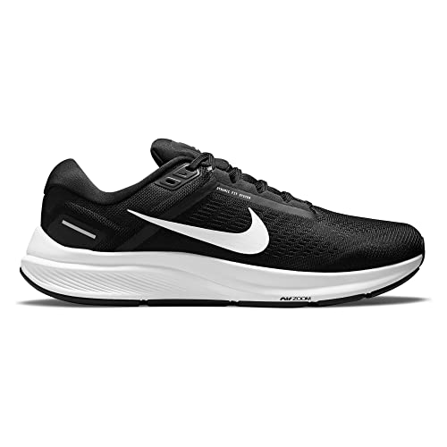 NIKE Air Zoom Structure 24 Men's Trainers Sneakers Road Running Shoes DA8535 (Black/White 001), Black White, 10.5