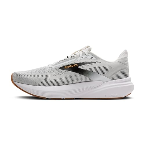 Brooks Men’s Revel 8 Neutral Running & Walking Shoe - White/Black/Oak Buff - 10.5 Medium