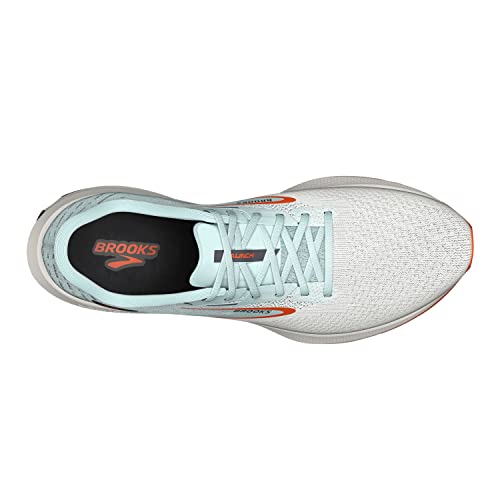 Brooks Men’s Launch 10 Neutral Running Shoe - Coconut/Skylight/Red Orange - 10.5 Medium