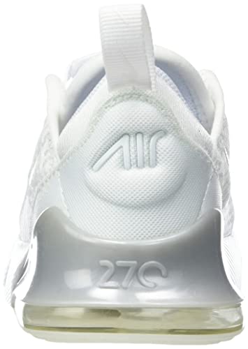 Nike Baby/Toddler Air Max 270 Shoes, White/White/Metallic Silver, 7C