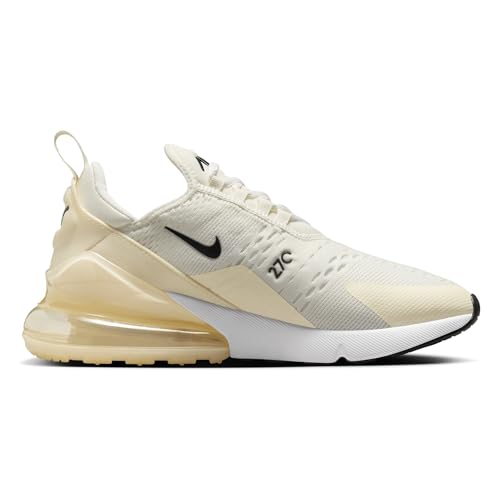 Nike Air Max 270 Women's Shoes (AH6789-124, Sail/Coconut Milk/Pale Ivory/Black) Size 7.5