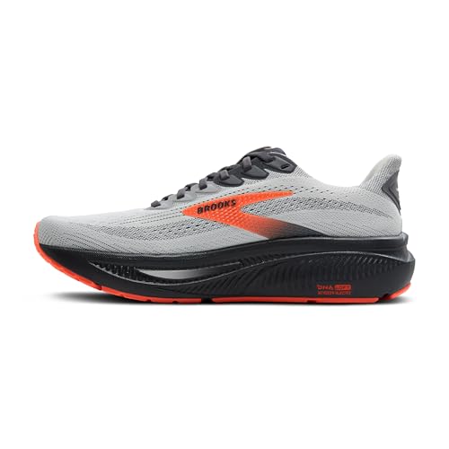 Brooks Men’s Ghost 17 Neutral Running Shoe - Oyster Mushroom/Orange/Ebony - 11.5 Medium