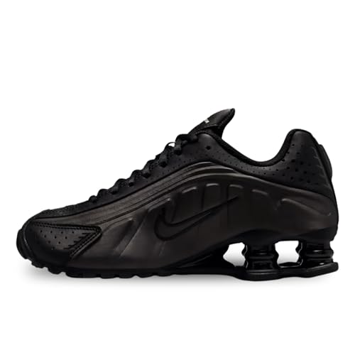 Nike Shox R4 Big Kids' Shoes (CW2626-003, Black/Black/Bright Crimson/Black) Size 7