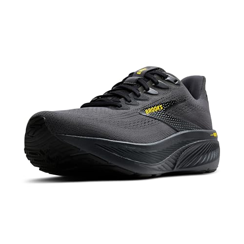 Brooks Men’s Ghost 17 Neutral Running Shoe - Ebony/Black/Yellow - 10 Medium