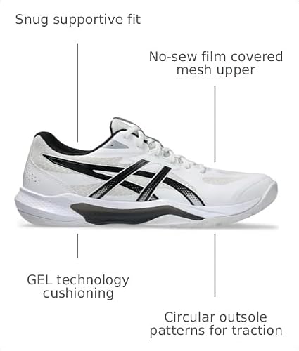 ASICS Men's Gel-Tactic 13 Volleyball Shoes, 10, White/Black