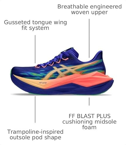 ASICS Unisex SUPERBLAST 3 Running Shoes, 11M / 12.5W, Cobalt Burst/Light Orange