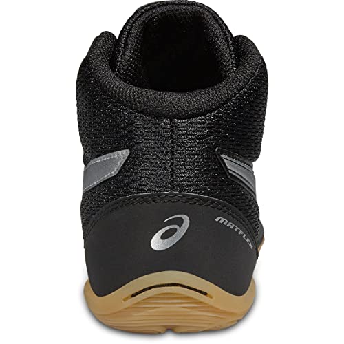 ASICS Matflex 5 GS Wrestling Shoe (Little Kid/Big Kid), Black/Silver, 2 M US Little Kid