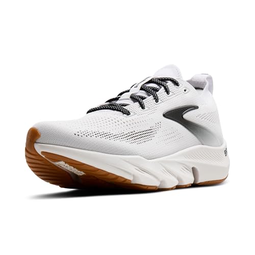 Brooks Men’s Glycerin Flex Neutral Running & Walking Shoe - White/Black/Gum - 11 Medium