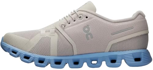On Women's Cloud 5 Sneakers, Pearl/Neptune, 8.5 Medium US