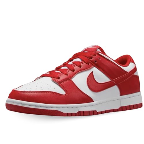 Nike Women's Dunk Low Next Nature Sneakers, White/University Red, 8.5 Medium US