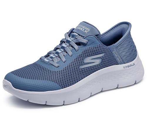 Skechers Women's Go Walk Flex Hands Free Slip-Ins - Grand Entry Sneaker, Blue, 8 US