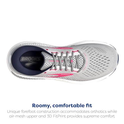 Brooks Women's Addiction GTS 15 Supportive Running Shoe - Oyster/Peacoat/Lilac Rose - 6 Narrow