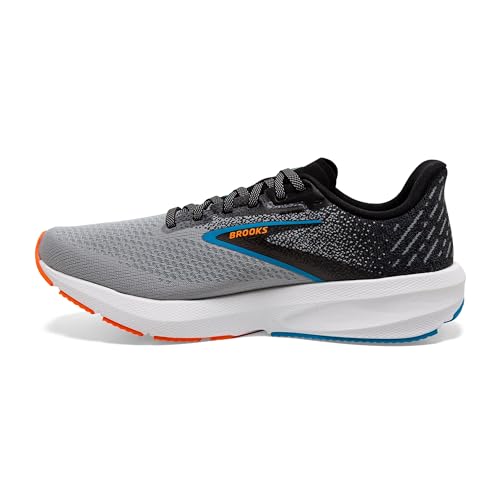 Brooks Men's Launch 10 Shoes, Black/Grey/Orange Clown Fish, 12 M