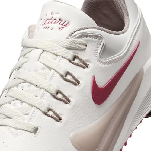 Nike Victory Pro 4 Golf Shoes (FZ7611-103, Summit White/Taupe Grey/Team Red) 11 Women/9.5 Men