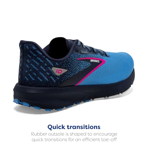 Brooks Women’s Launch 10 Neutral Running Shoe - Peacoat/Marina Blue/Pink Glo - 7.5 Medium