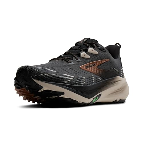Brooks Men's Ghost Trail, Off-Road Running Shoe for Rugged Terrain - Ebony/Black/Clove - 10 Medium