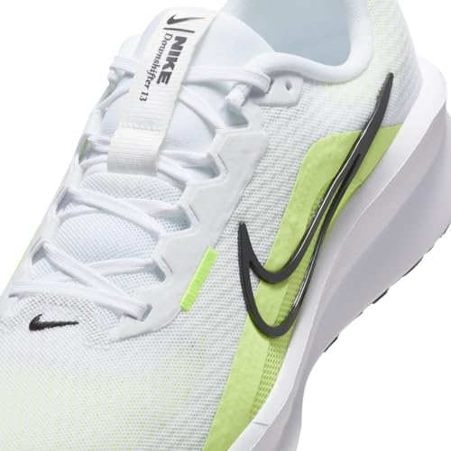 Nike Downshifter 13 Men's Road Running Shoes (FD6454-105, White/Light Lemon Twist/Volt/Black) Size 11