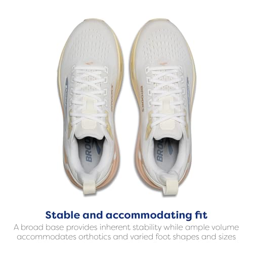 Brooks Women’s Ghost Max 4 Neutral Running & Walking Shoe - White/Rose/Rutabaga - 7.5 X-Wide