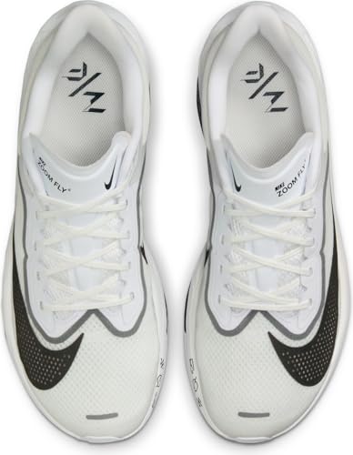 Nike Zoom Fly 6 Men's Road Racing Shoes (White/Smoke Grey/Metallic Silver/Black) Size 9