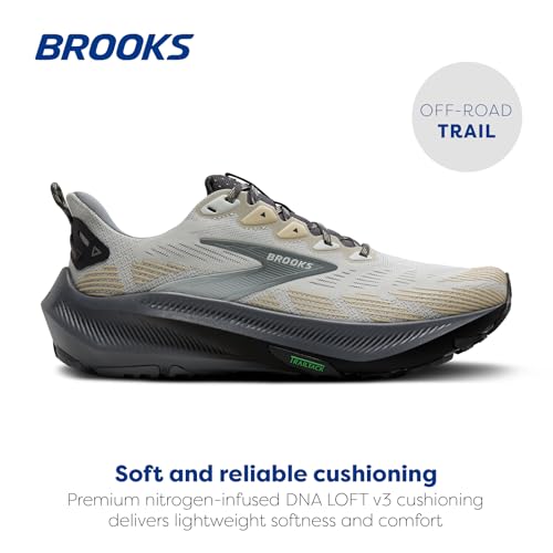 Brooks Men's Ghost Trail, Off-Road Running Shoe for Rugged Terrain - Gray/Gray/Bleached Sand - 10.5 Medium