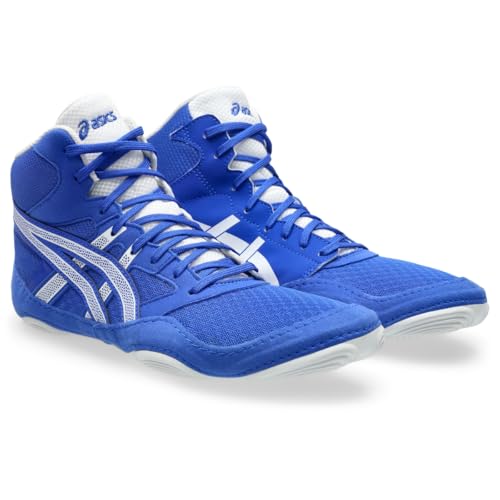 ASICS Men's Snapdown 4 Wrestling Shoes, 8.5, NEON Blue/White