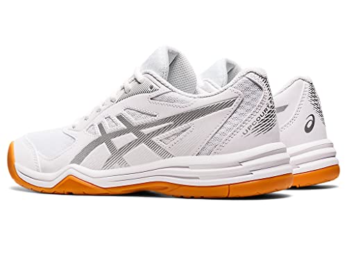 ASICS Women's Upcourt 5 Volleyball Shoes, 9, White/Pure Silver
